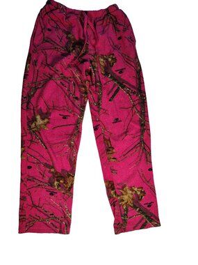 Girl's Size Small Pink Mossy Oak Logo Branded Cotton Fleece Sweatpants